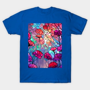 Stained Glass Carnation Flowers T-Shirt